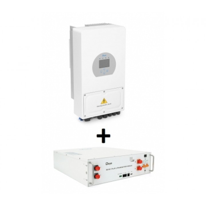 Комплект енергонезалежності Deye SUN-8K-SG01LP1-EU + Deye SE-G5.1 Pro-B 5кВт