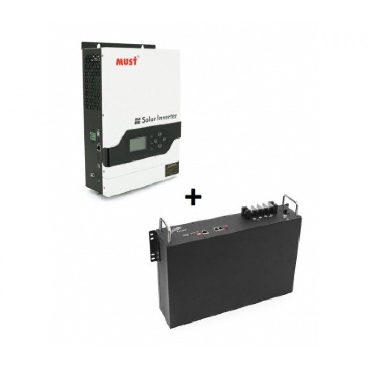 Комплект енергонезалежності 3.2кВт MUST PV18-3224VPM II + Ritar LiFePO4 25,6V 100Ah 2.5KVA