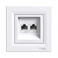 Schneider RJ-45 розетка врізна 2-порта (2 модуль RJ-45)