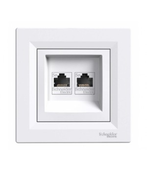 Schneider RJ-45 розетка врізна 2-порта (2 модуль RJ-45)