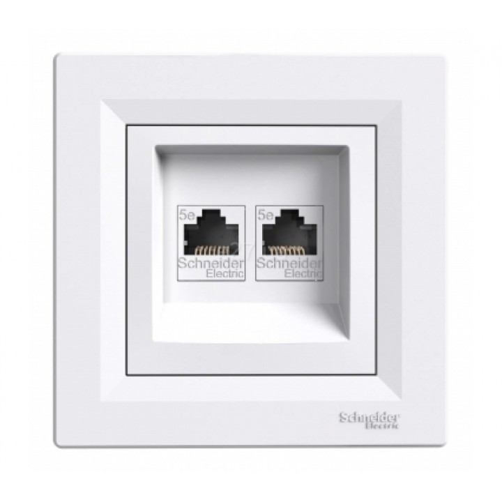 Schneider RJ-45 розетка врізна 2-порта (2 модуль RJ-45)