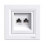 Schneider RJ-45 розетка врізна 2-порта (2 модуль RJ-45)