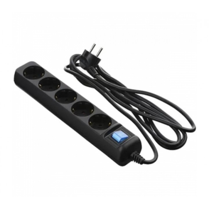 Мережевий фільтр 2E 5 розеток 1.5 м Black (2E-U05ES15M1.5BK)