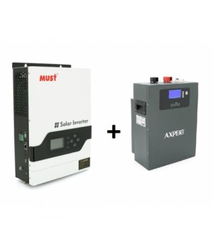 Комплект енергонезалежності Must PV18-4024ECO 3.5кВт + АКБ AXPERT LiFePO4 25.6V 100Ah