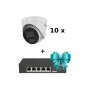 Комплект 10шт Hikvision DS-2CD1343G2-LIUF (2.8mm) + PoE Hikvision DS-3T1306P-SI/HS