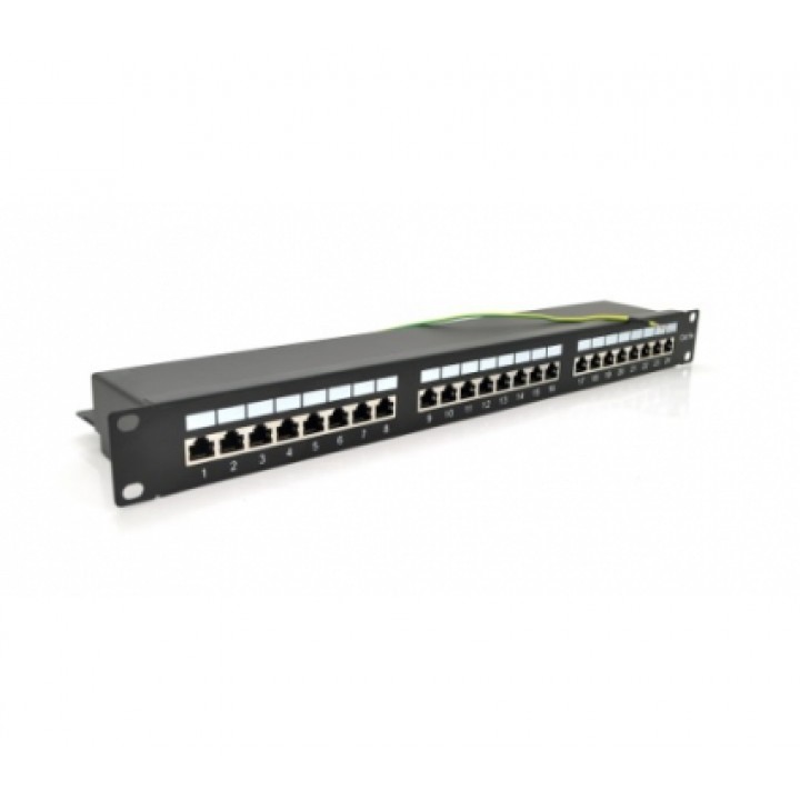 Патч-панель PiPo 24 порти FTP кат 5Е 19 "1U екранована