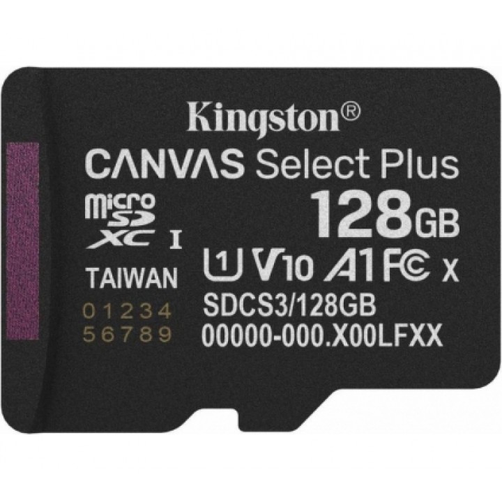 Карта пам'яті Kingston MicroSDXC CANVAS SELECT PLUS (SDCS3/128GBSP)