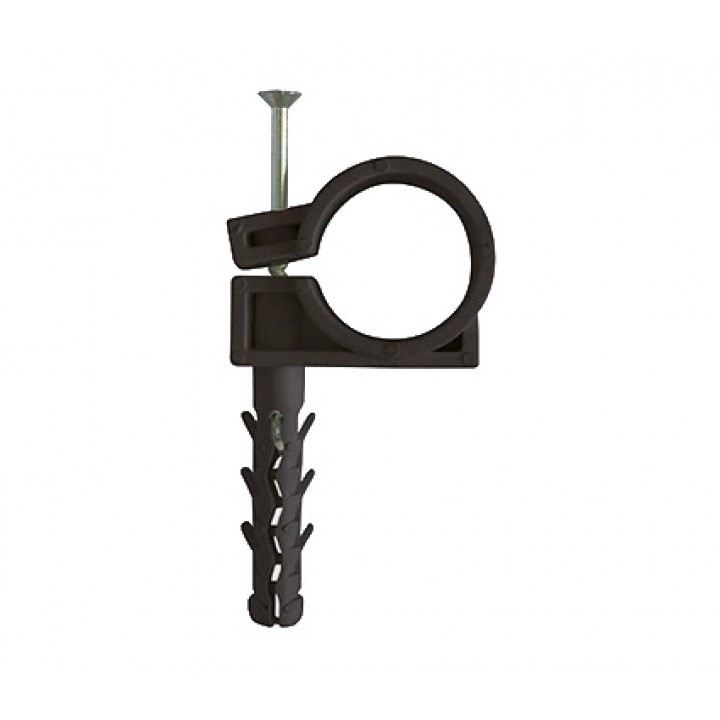 Кріплення труби Apro 25mm black (50psc)